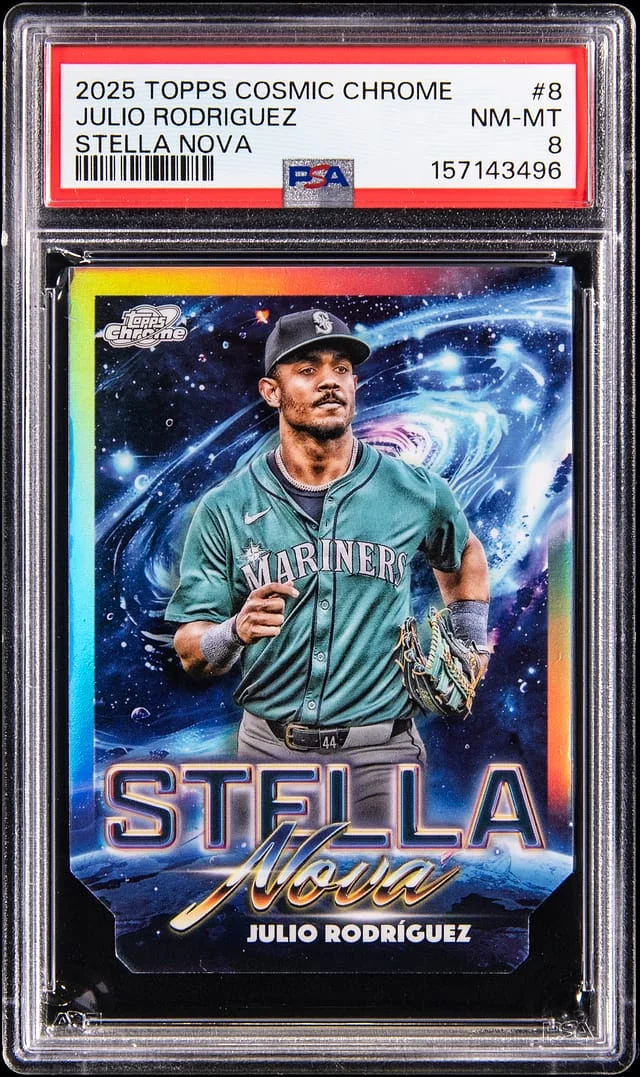 2025 Topps Julio Rodriguez Cosmic Chrome Stella Nova #8 card image