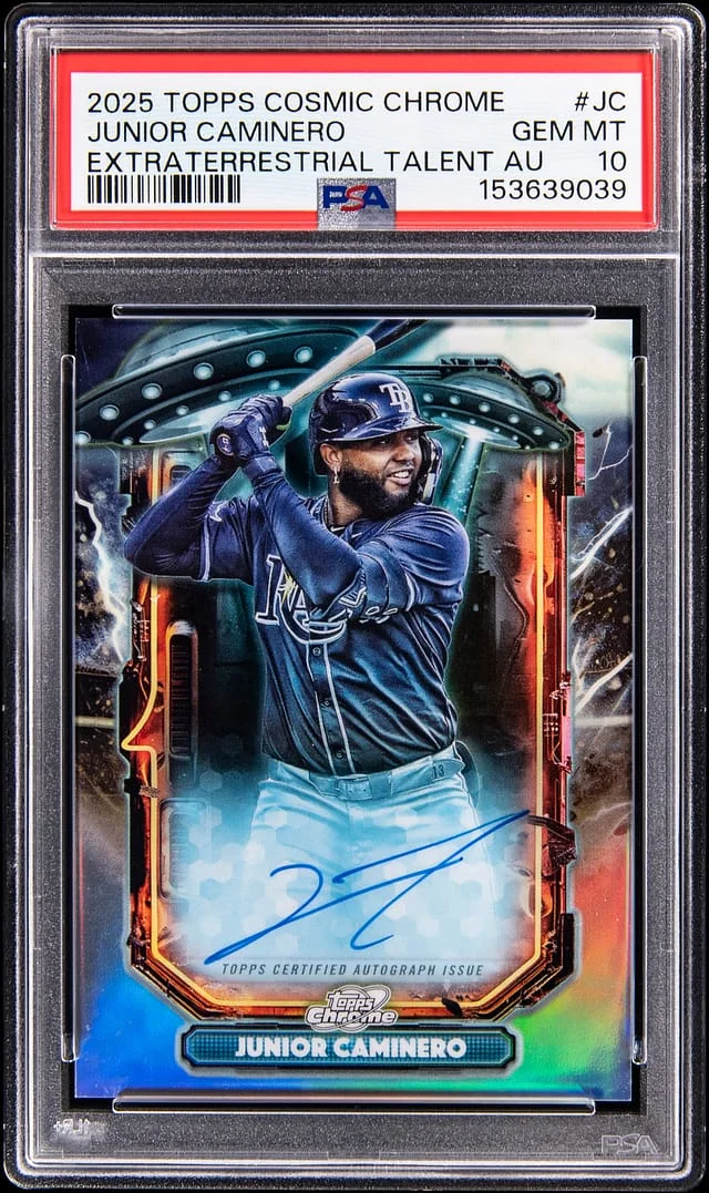 2025 Topps Junior Caminero Cosmic Chrome Extraterrestrial Talent Autograph #ETA-JC card image