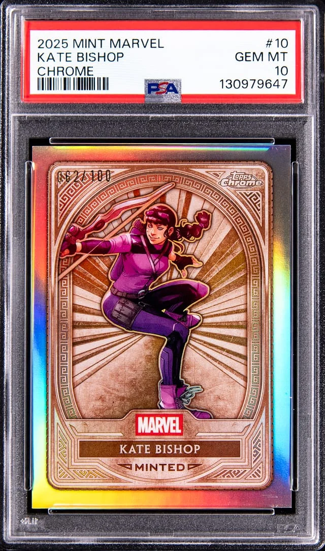 2025 Topps Kate Bishop Mint Marvel Chrome #10 card image