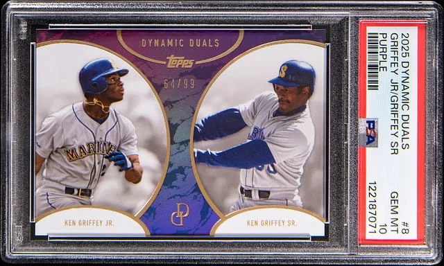 2025 Topps Ken Griffey Jr./Ken Griffey Sr. Dynamic Duals Purple #8 card image