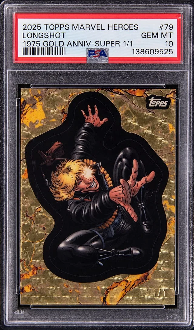 2025 Topps Longshot Marvel Heroes 1975 Gold Anniversary SuperFractor #79 card image