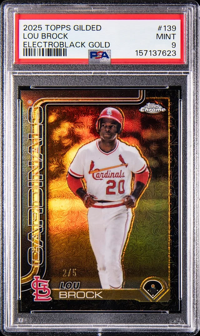 2025 Topps Lou Brock Gilded Electroblack Gold #139 card image