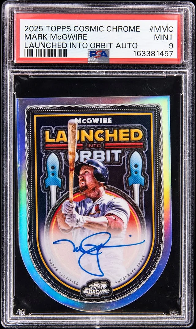 2025 Topps Mark McGwire Cosmic Chrome Launched Into Orbit Autographs #LIOA-MMC card image