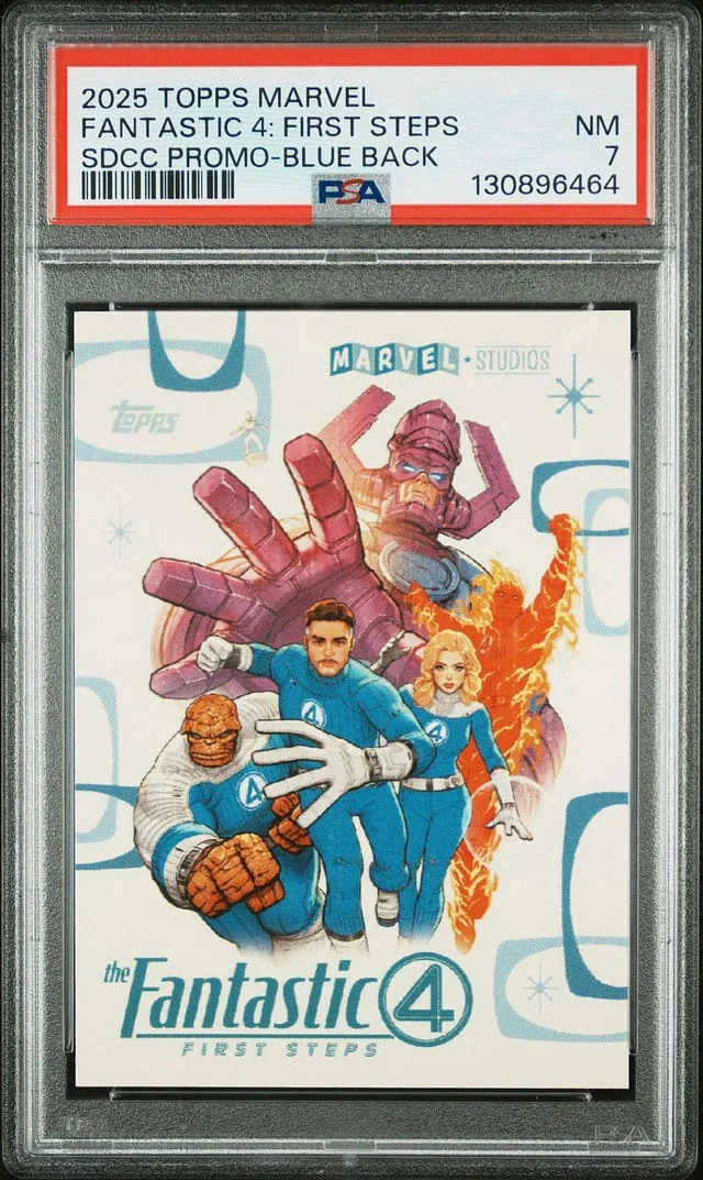 2025 Topps Marvel The Fantastic 4: SDCC First Steps Promo Blue Back #no-number card image