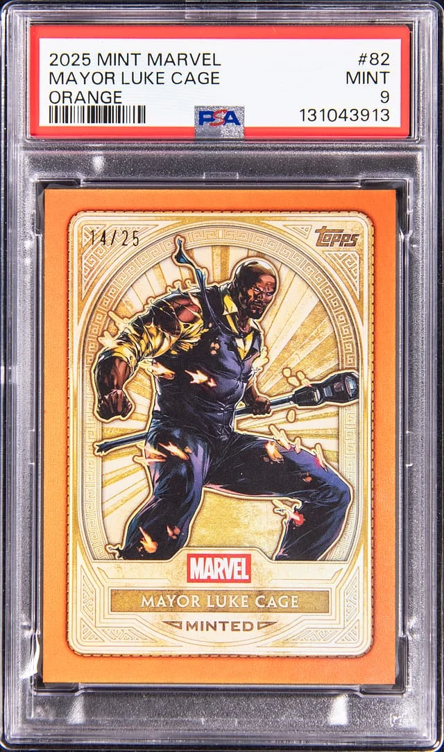 2025 Topps Mayor Luke Cage Mint Marvel Orange #82 card image