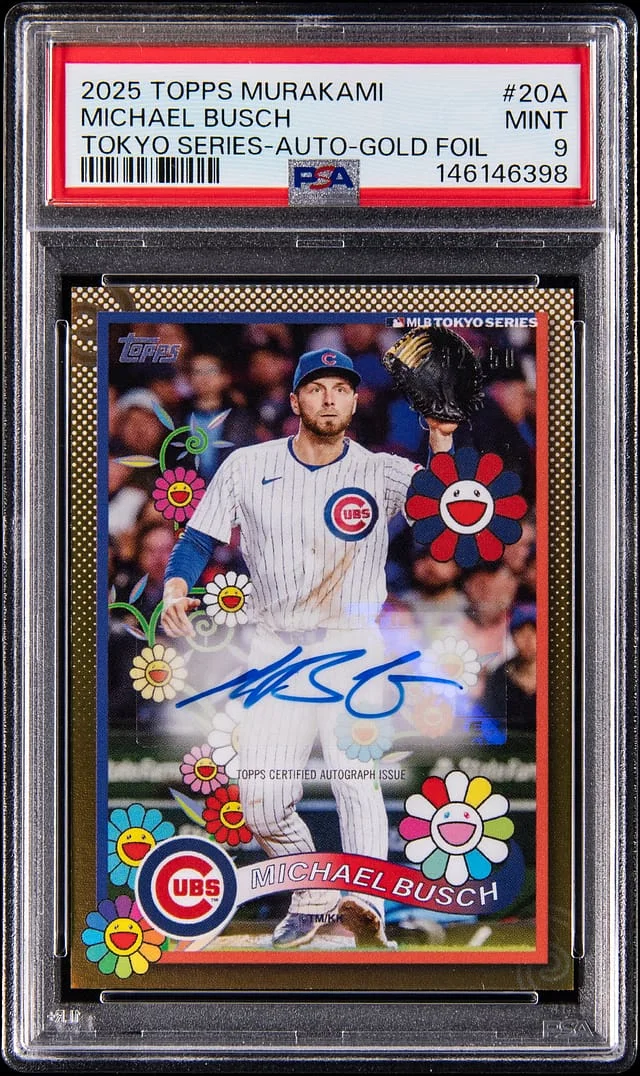 2025 Topps Michael Busch Murakami Tokyo Series Autograph Gold Foil #20A card image