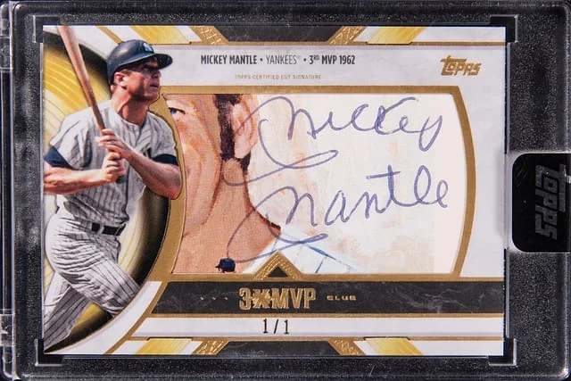 2025 Topps Mickey Mantle Welcome To The Club 3x MVP Cut Signatures #SA-C1 card image