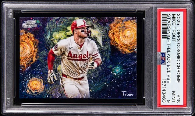 2025 Topps Mike Trout Cosmic Chrome Stars in the Night Black Eclipse #STN-18 card image
