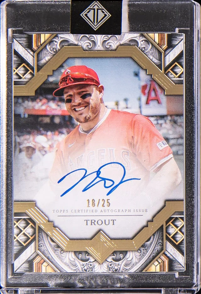 2025 Topps Mike Trout Transcendent Collection Gold Frame Autograph #TAC-MT card image