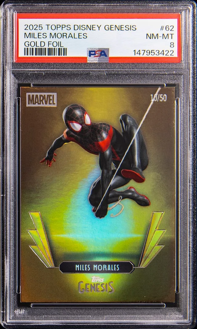 2025 Topps Miles Morales Disney Genesis Gold Foil #62 card image