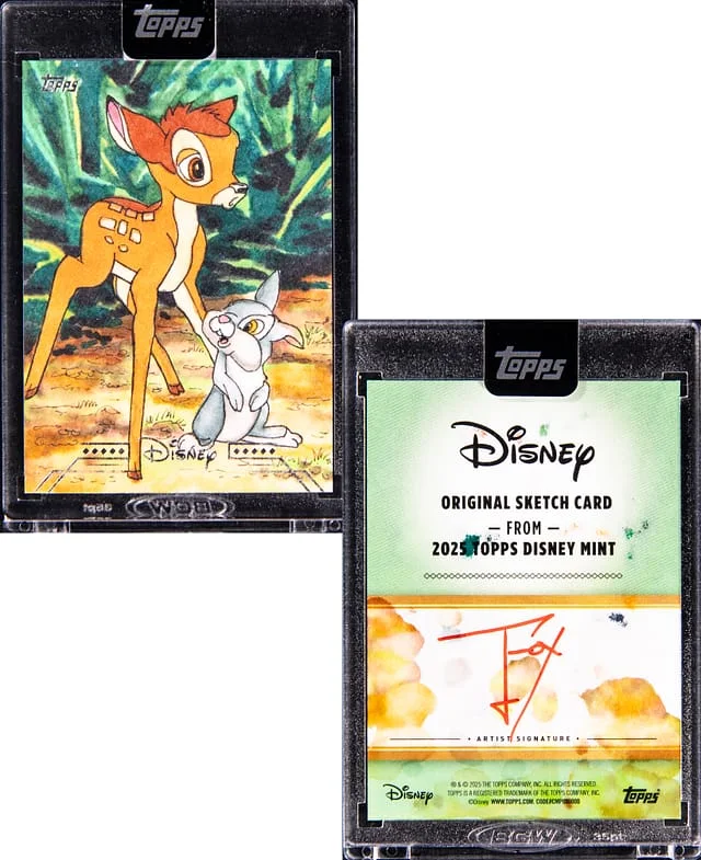 2025 Topps Mint Disney Sketch Card Bambi & Thumper - Topps Encased #no-number card image
