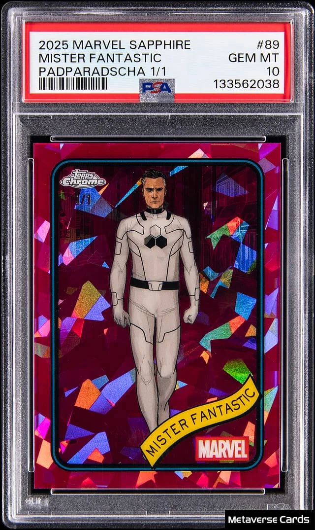 2025 Topps Mister Fantastic Marvel Sapphire Padparadscha #89 card image