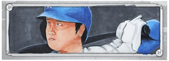 2025 Topps Museum Collection Canvas Collection Museum Murals Shohei Ohtani Booklet - Hand-Drawn, #no-number card image