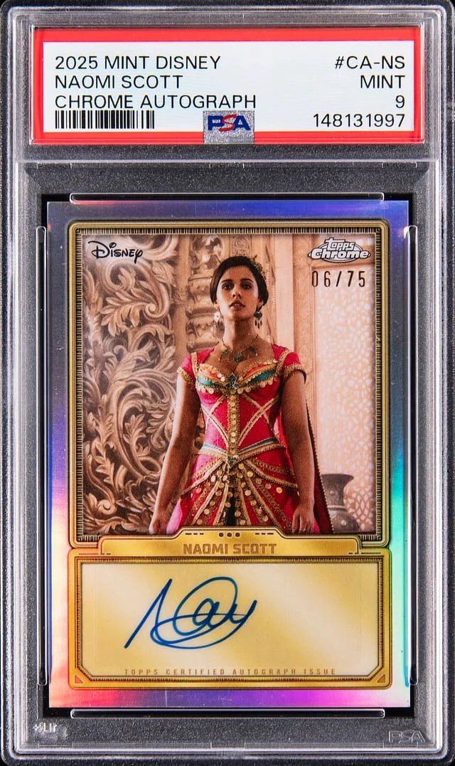 2025 Topps Naomi Scott Disney Mint Chrome Autograph #CA-NS card image