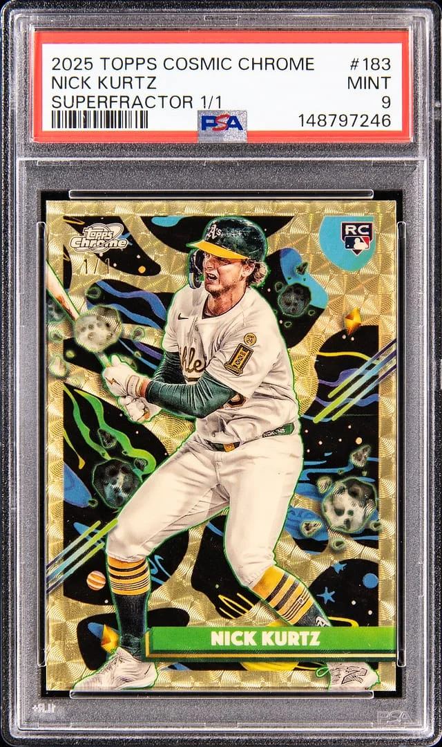 2025 Topps Nick Kurtz Cosmic Chrome SuperFractor #183 card image
