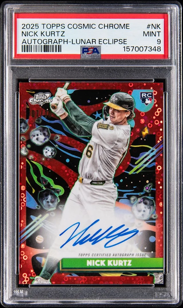 2025 Topps Nick Kurtz Cosmic Chrome Autographs Lunar Eclipse Refractor #CCA-NK card image