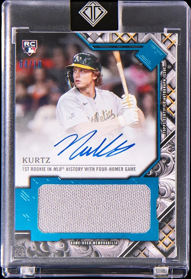 2025 Topps Nick Kurtz Transcendent Record Breaking Autograph Relic (Record Match) #RBA-NK card image