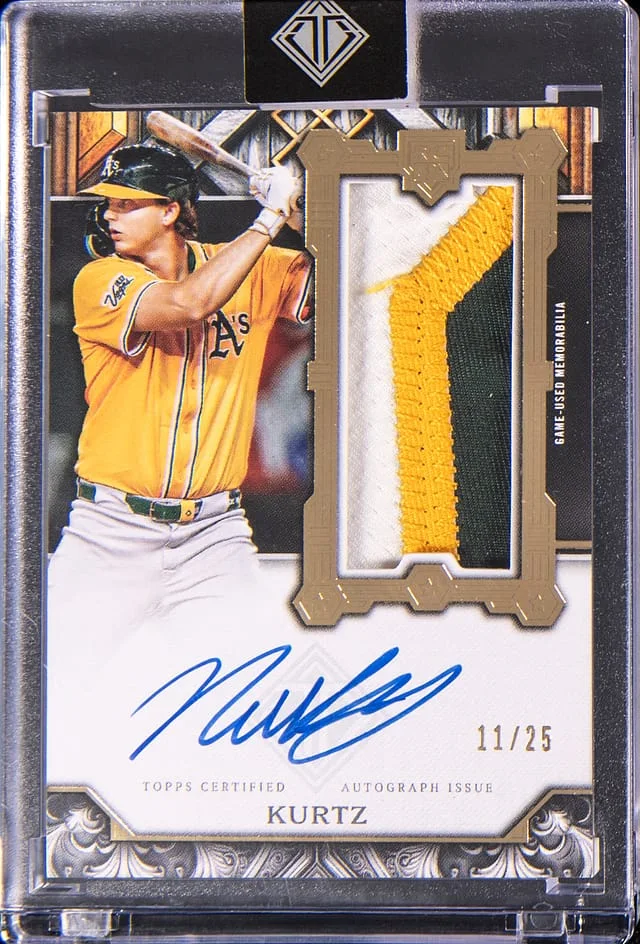 2025 Topps Nick Kurtz Transcendent Collection Showcase Patch Autograph Variation #RSPA-NK card image