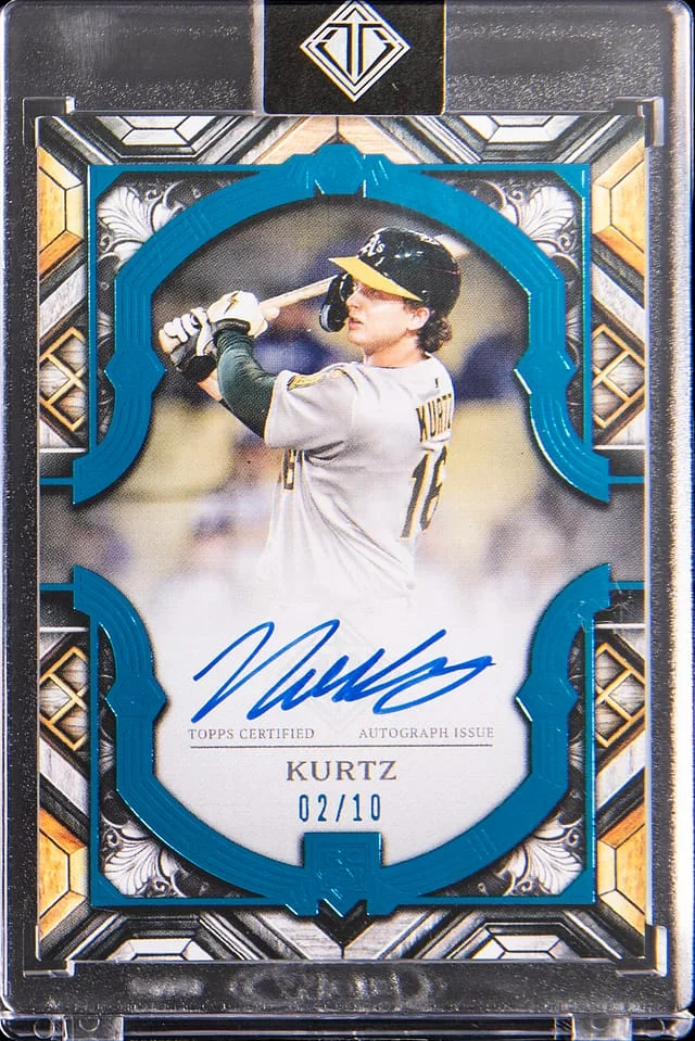 2025 Topps Nick Kurtz Transcendent Collection Showcase Autographs Blue #TCRSA-KU card image