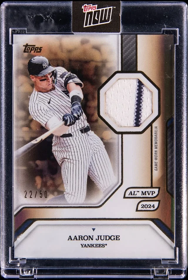 2025 Topps Now Aaron Judge Relic Gold Foil #36-R card image