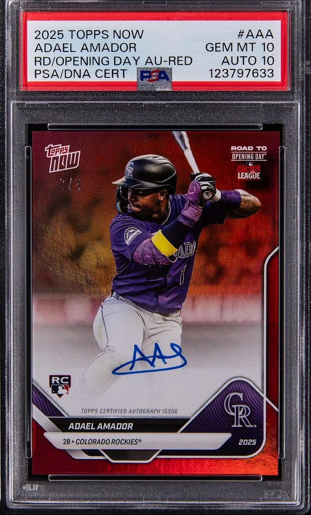 2025 Topps Now Adael Amador Road To Opening Day Autographs Red #A-AA card image