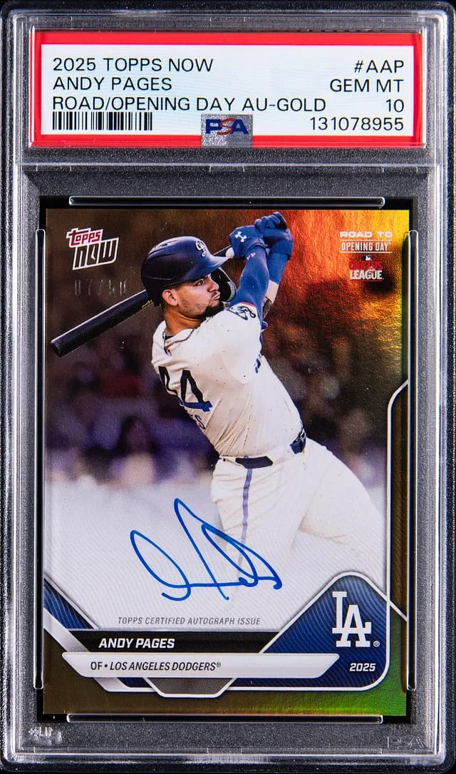 2025 Topps Now Andy Pages Road To Opening Day Autograph Gold #A-AP card image