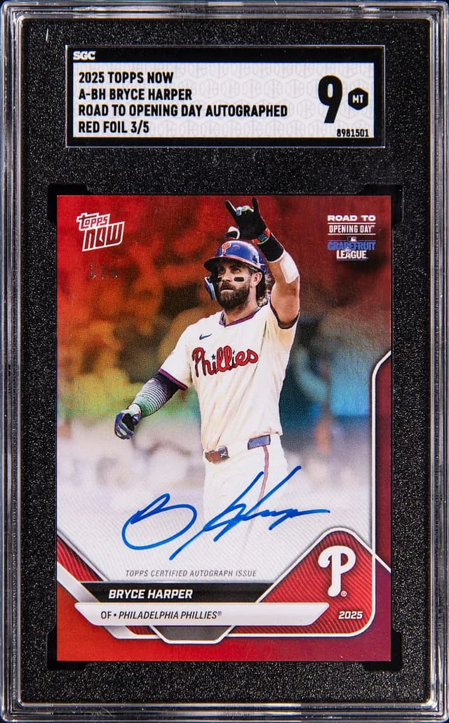 2025 Topps Now Bryce Harper Road To Opening Day Autographed #A-BH card image