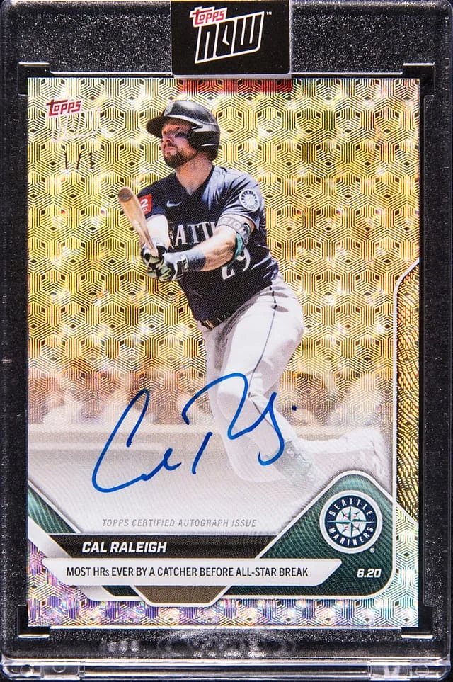 2025 Topps Now Cal Raleigh Autograph FoilFractor #325C card image