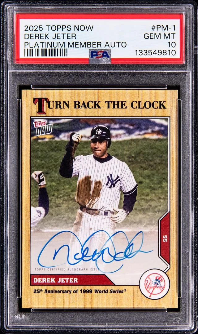 2025 Topps Now Derek Jeter Platinum Member Autograph #PM-1 card image
