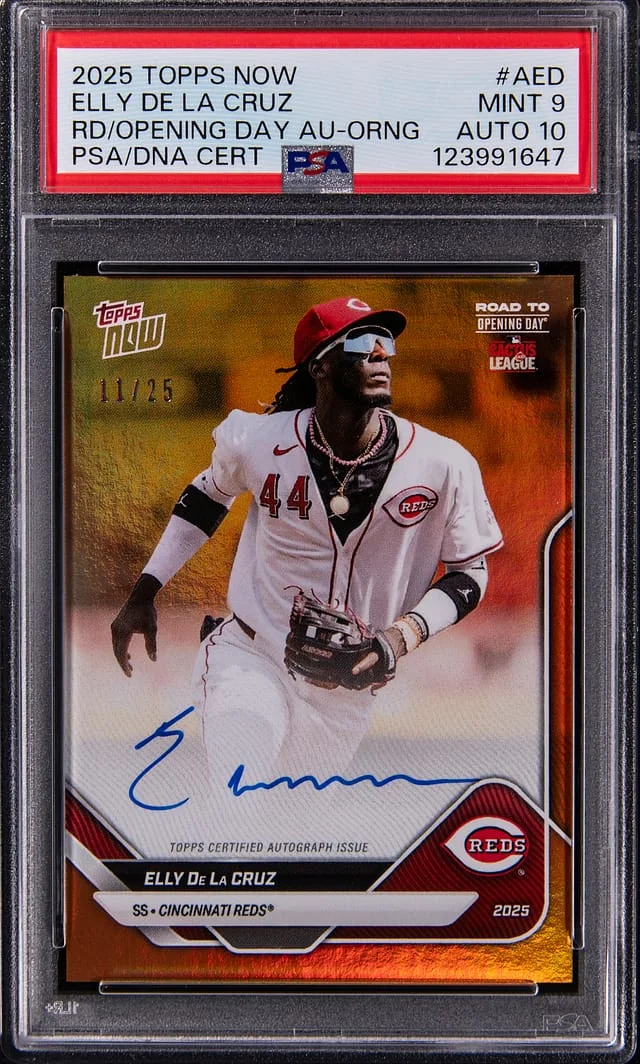 2025 Topps Now Elly De La Cruz Road To Opening Day Autographs Orange #A-ED card image
