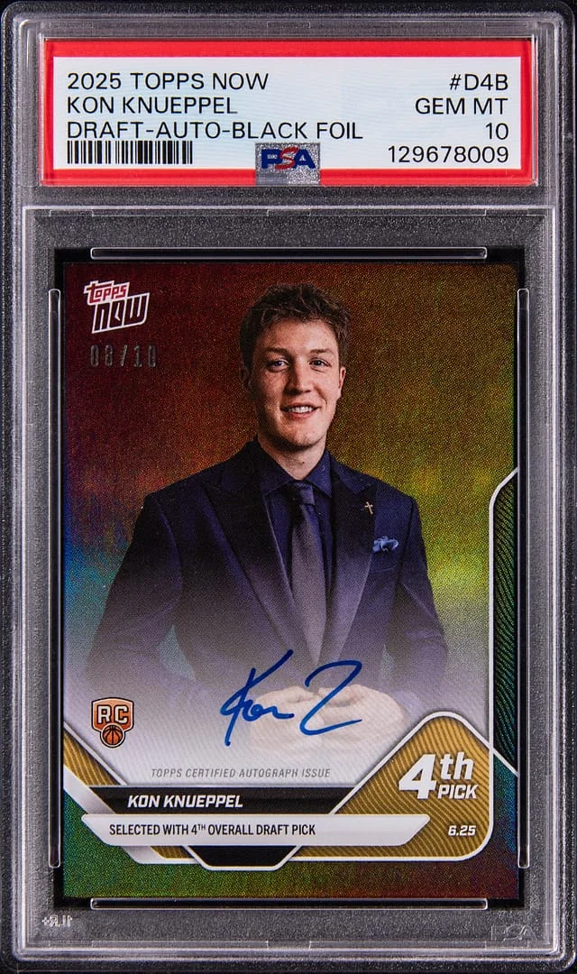 2025 Topps Now Kon Knueppel Draft Autograph Black Foil #D4B card image