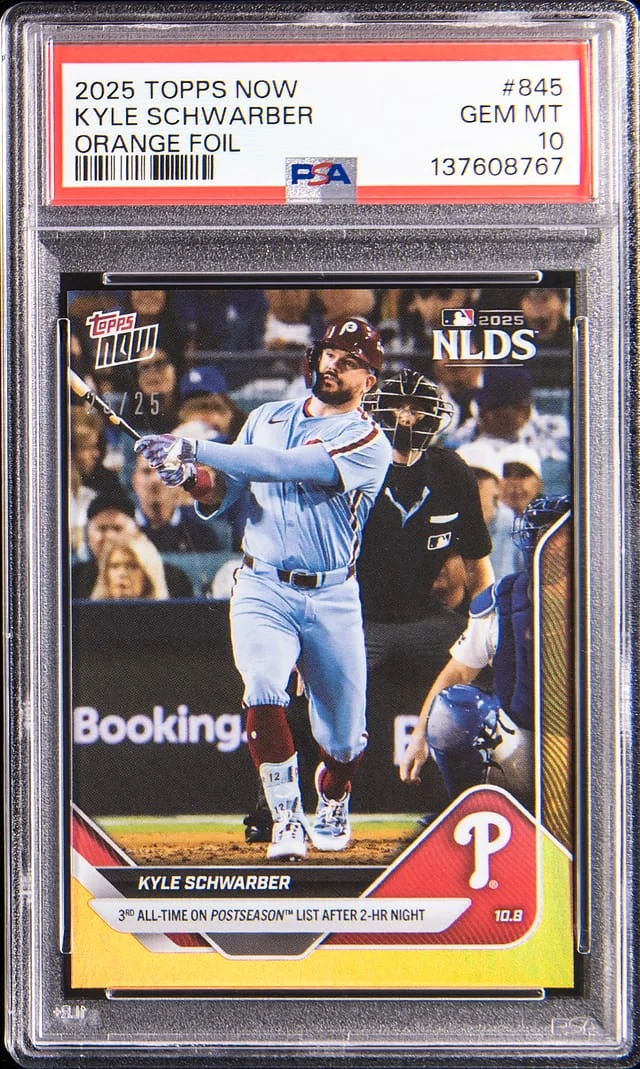 2025 Topps Now Kyle Schwarber Orange Foil #845 card image