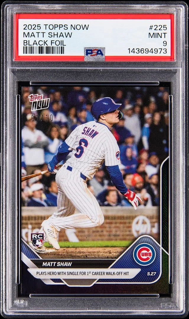 2025 Topps Now Matt Shaw Black Foil #225 card image