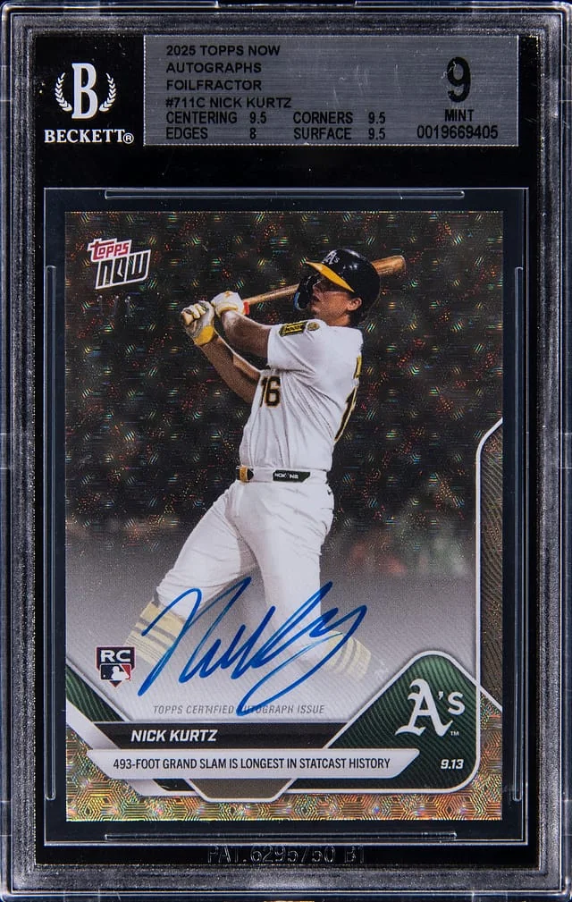 2025 Topps Now Nick Kurtz Autographs FoilFractor #711C card image
