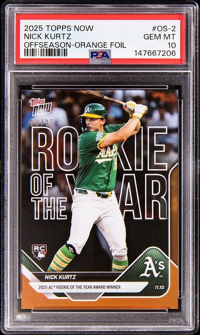 2025 Topps Now Nick Kurtz Offseason Orange Foil #OS-2 card image