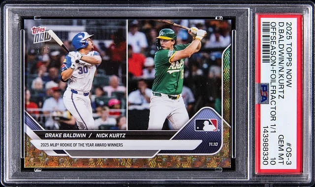 2025 Topps Now Nick Kurtz/Drake Baldwin Offseason FoilFractor #OS-3 card image