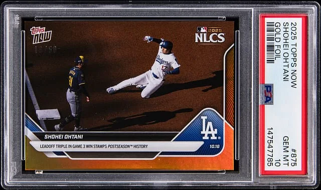 2025 Topps Now Shohei Ohatani Gold Foil #875 card image