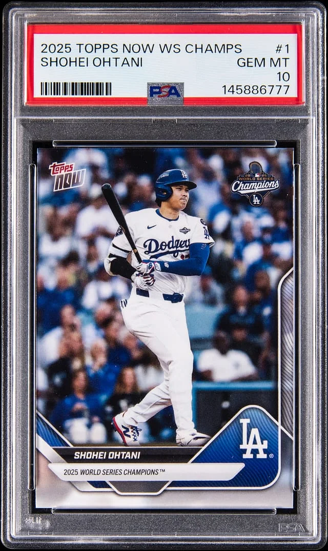 2025 Topps Now Shohei Ohtani World Series Champs #1 card image