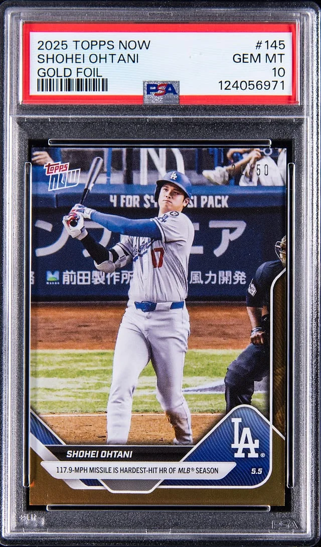 2025 Topps Now Shohei Ohtani Gold Foil #145 card image