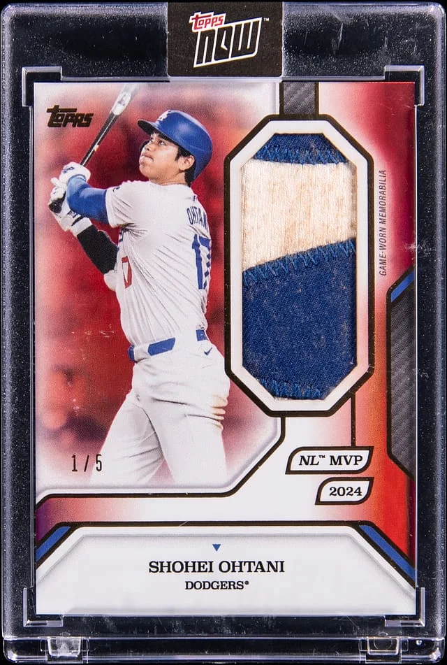 2025 Topps Now Shohei Ohtani MVP Collection Relic Red Foil #16-R card image