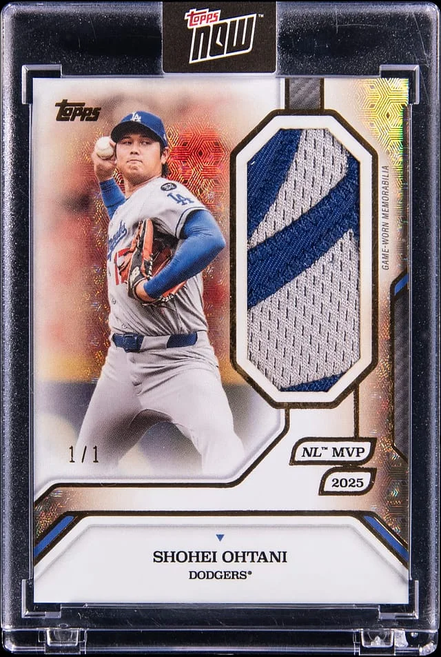 2025 Topps Now Shohei Ohtani MVP Collection Relic FoilFractor #22-R card image