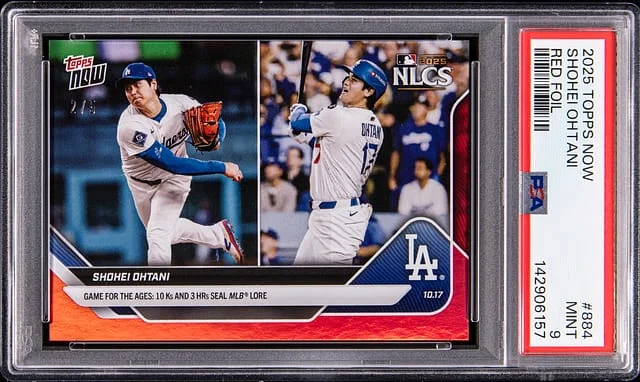 2025 Topps Now Shohei Ohtani Orange Chrome #884 card image