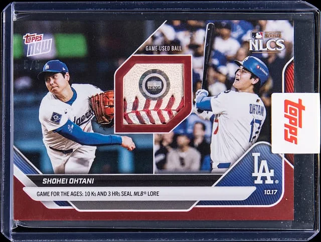 2025 Topps Now Shohei Ohtani Game-Used Relic Card - Topps Sealed - MLB Authenticated Relics Red Foil #884A card image