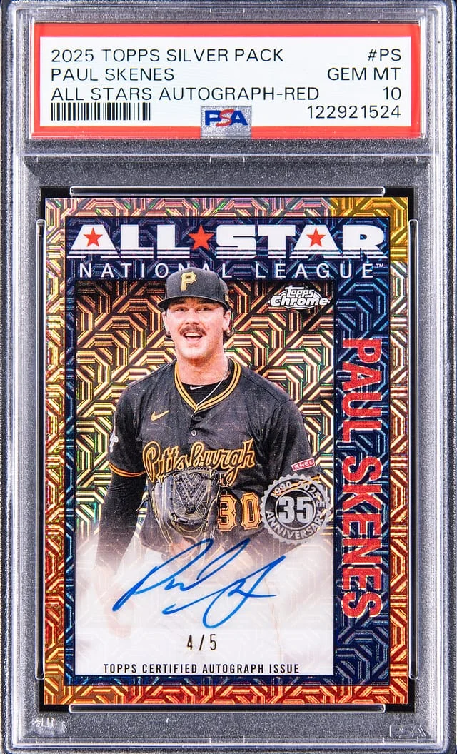 2025 Topps Paul Skenes Silver Pack All Stars Autographed Red #90AS-PS card image