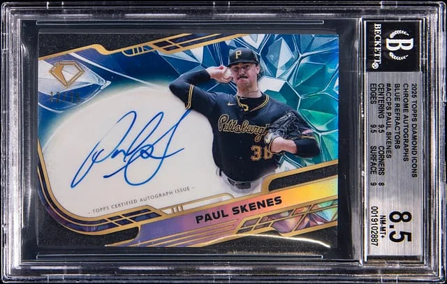 2025 Topps Paul Skenes Diamond Icons Chrome Autographs Red Refractors #ACC-PS card image