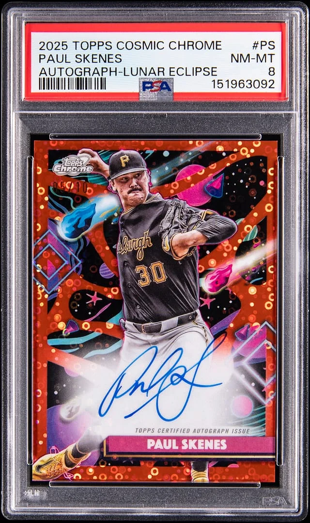 2025 Topps Paul Skenes Cosmic Chrome Autograph-Lunar Eclipse #CCA-PS card image
