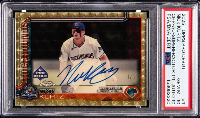 2025 Topps Pro Debut Nick Kurtz Chrome Autographs SuperFractor #PDC-1 card image