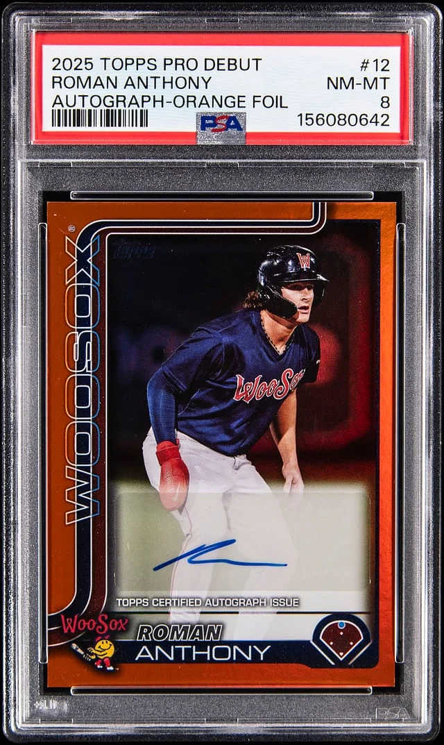 2025 Topps Pro Debut Roman Anthony Autographs Orange Foil #PD-12 card image