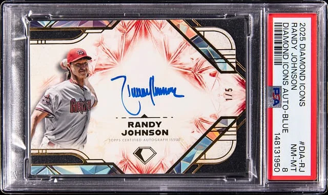 2025 Topps Randy Johnson Diamond Icons Autograph Blue #DIA-RJ card image