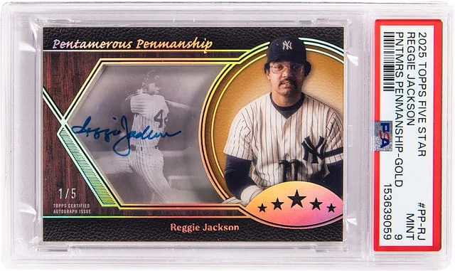 2025 Topps Reggie Jackson Five Star Pentamerous Penmanship-Gold #PP-RJ card image